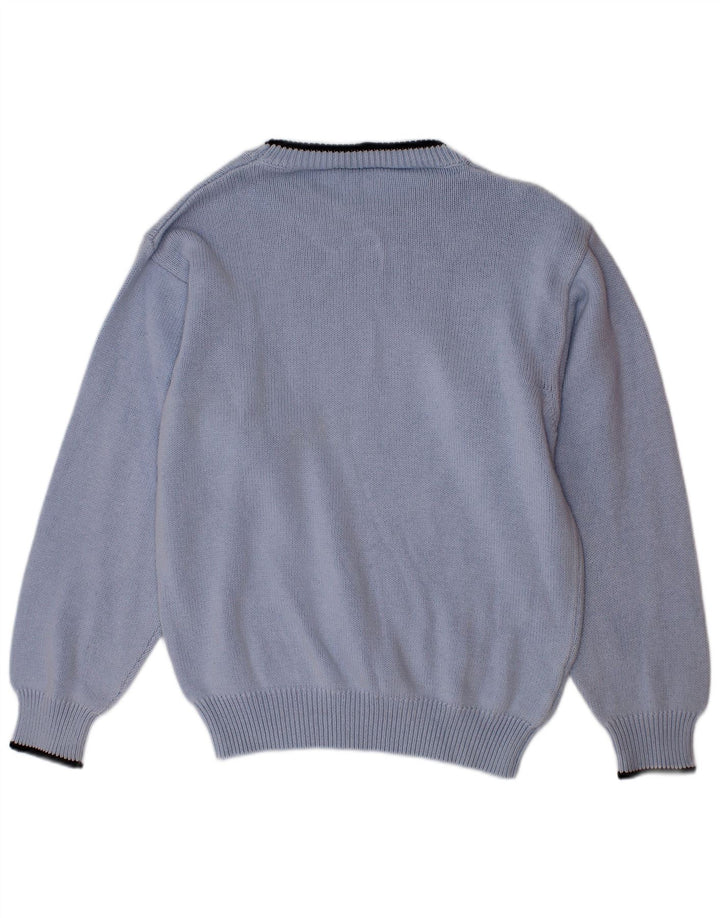 Suéter masculino Fred Perry com gola redonda, 5-6 anos, algodão azul