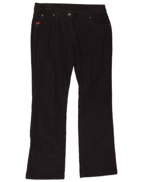 Calça feminina de veludo Kappa Perfect Fit IT 46 grande W36 L30 preta