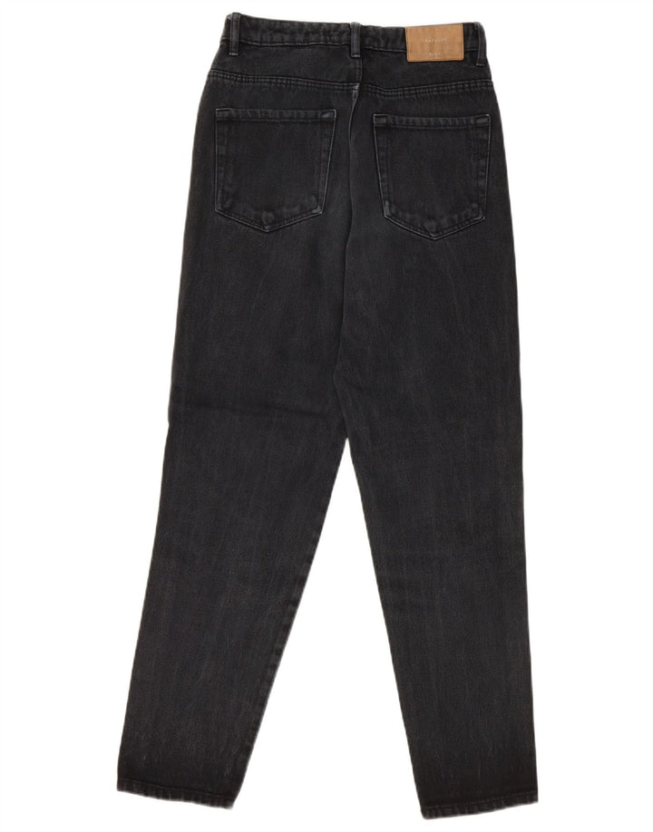 ZARA Jeans feminino de cintura alta EU 32 2XS W22 L26 preto