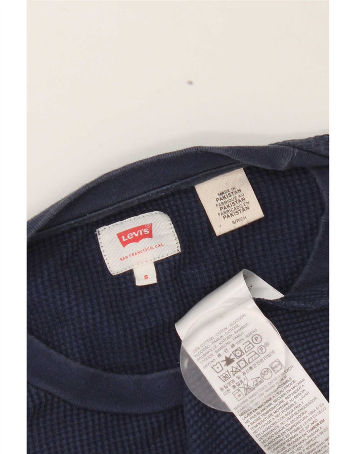 Top masculino Levi's manga comprida pequeno algodão azul marinho