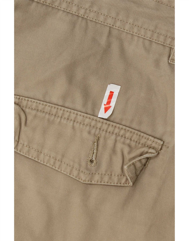 Zara Mens Cargo Shorts EU 42 Grande W32 Algodão Bege