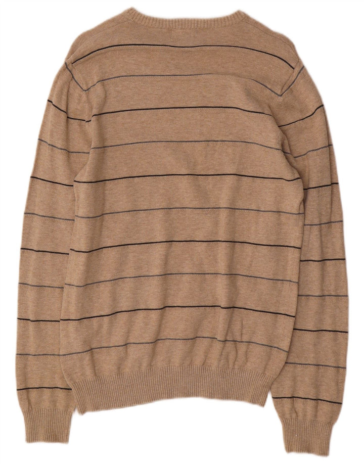 Suéter masculino Marks & Spencer Blue Harbor com gola redonda, pequeno bege