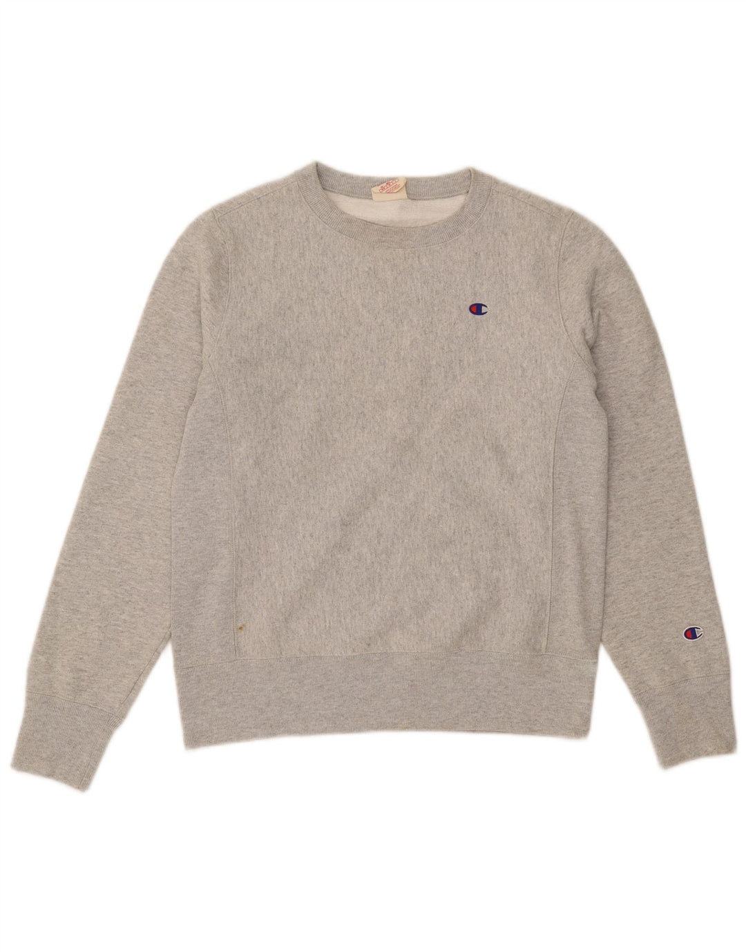 CHAMPION Suéter feminino com tecido reverso UK 14 algodão cinza médio