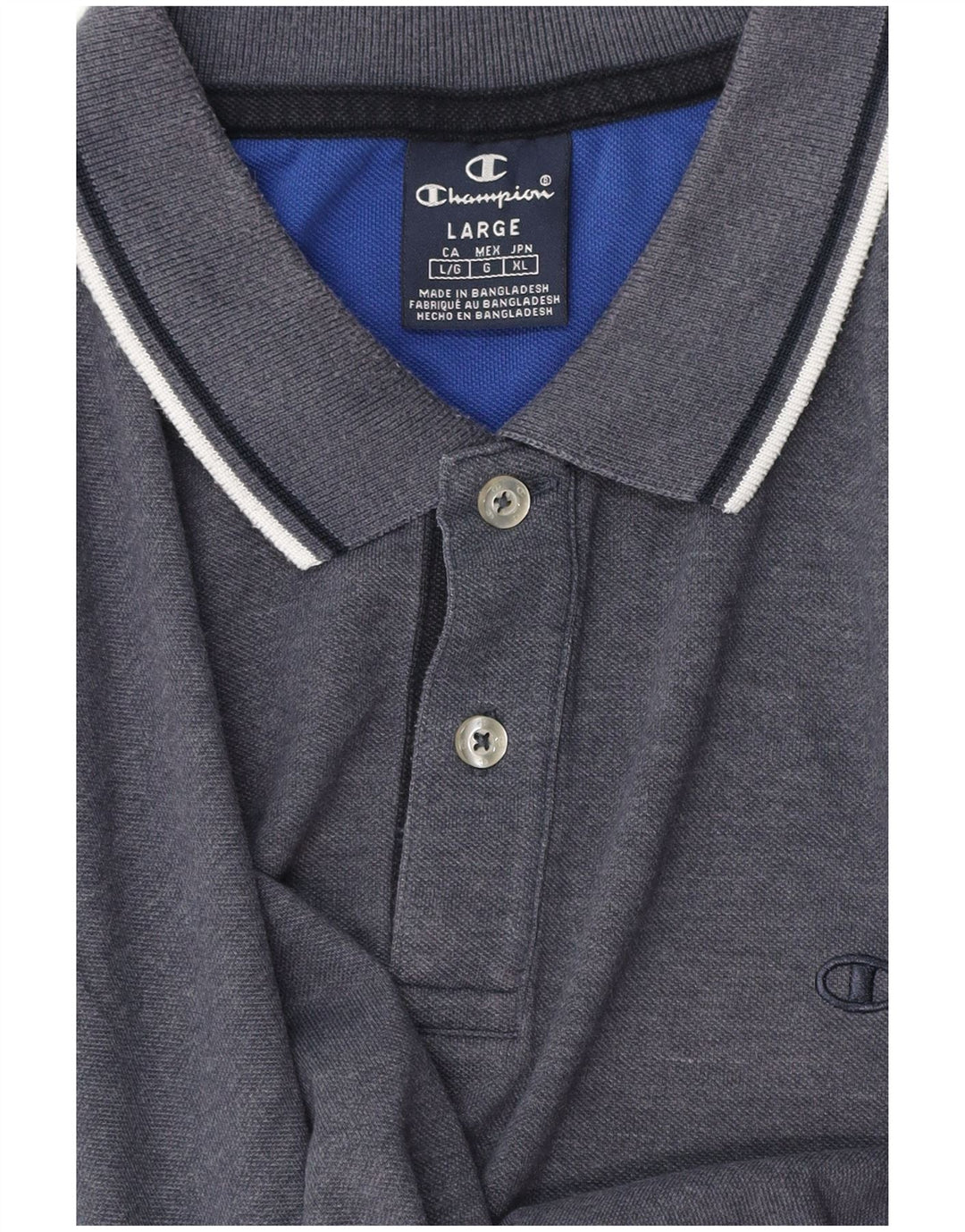Camisa polo masculina Champion grande algodão cinza
