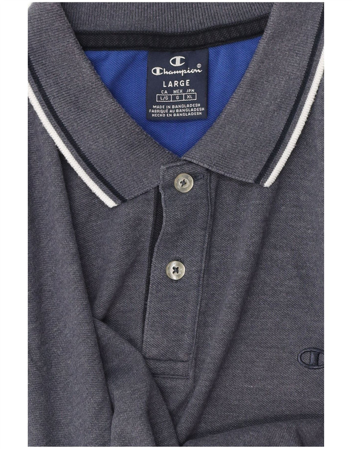 Camisa polo masculina Champion grande algodão cinza