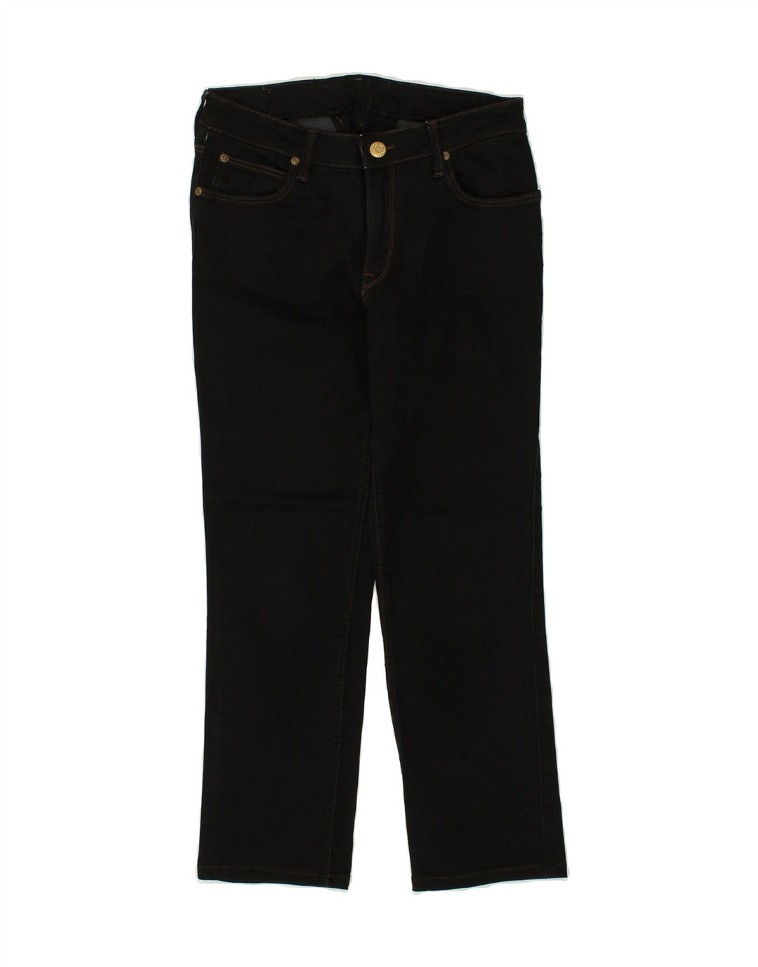 LEE Womens Straight Casual Trousers W28 L26 Black Cotton Vintage Lee and Second-Hand Lee from Messina Hembry 