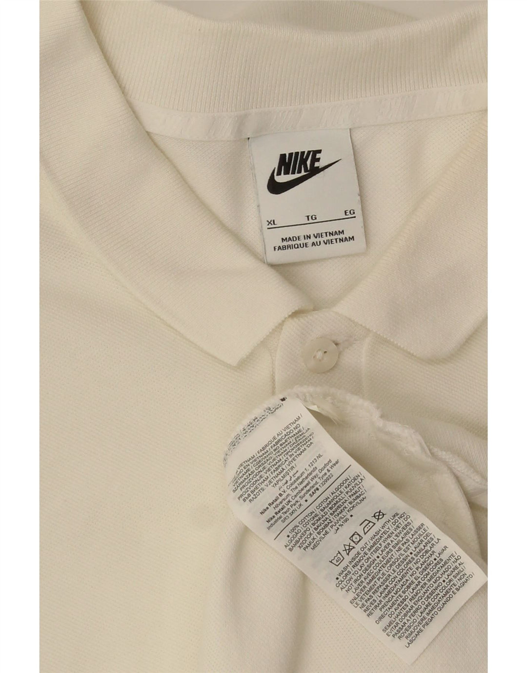 Camisa polo masculina Nike XL algodão branco