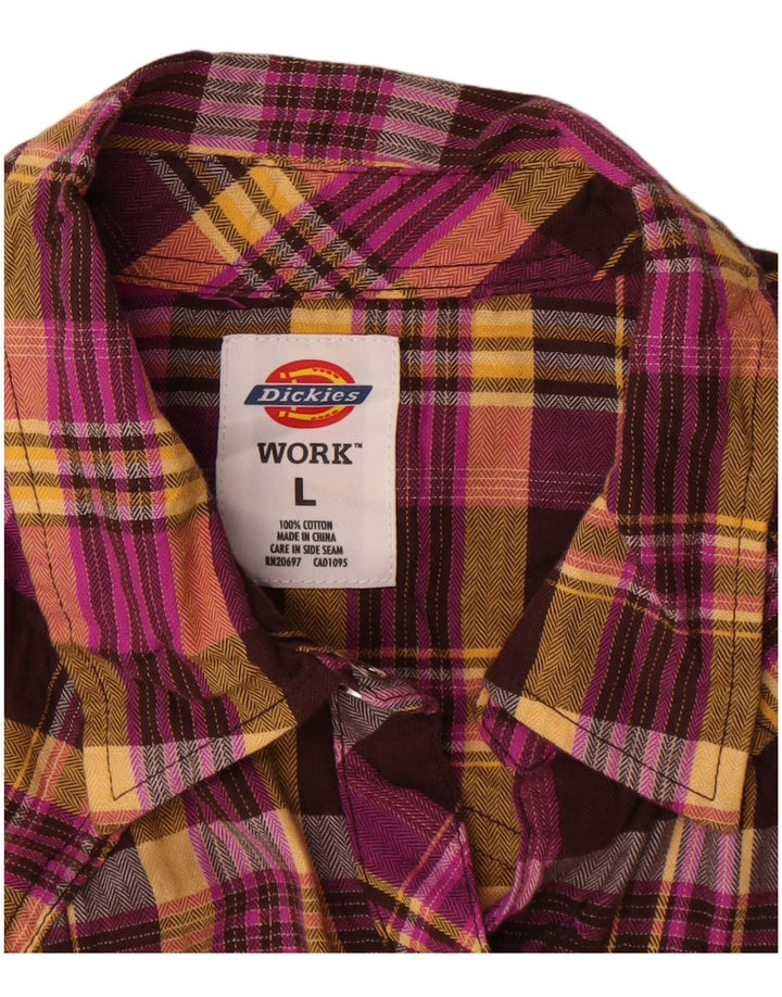 Camisa feminina de flanela Dickies Reino Unido 16 grande algodão xadrez multicolorido