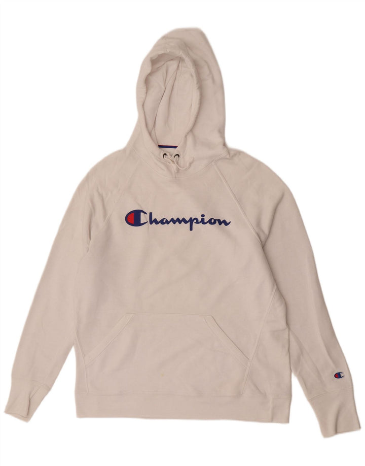 Jumper masculino com capuz gráfico Champion grande poliéster branco