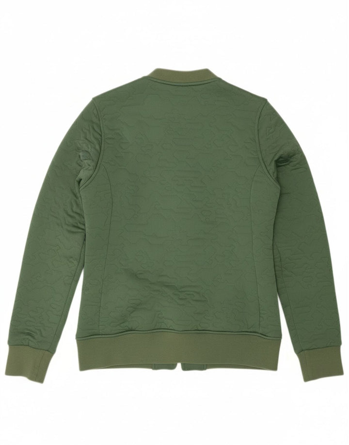 PUMA Womens Tracksuit Top Jacket UK 12 Médio Verde Geométrico