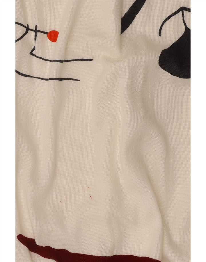 Vestido maxi gráfico feminino Tera Bora UK 12 médio branco