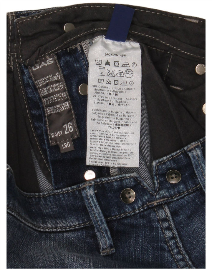 Gas Womens Slim Jeans W26 L30 Azul Algodão