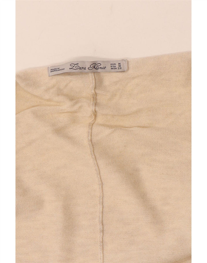 Zara Womens Open Poncho Jumper Reino Unido 14 Médio Bege
