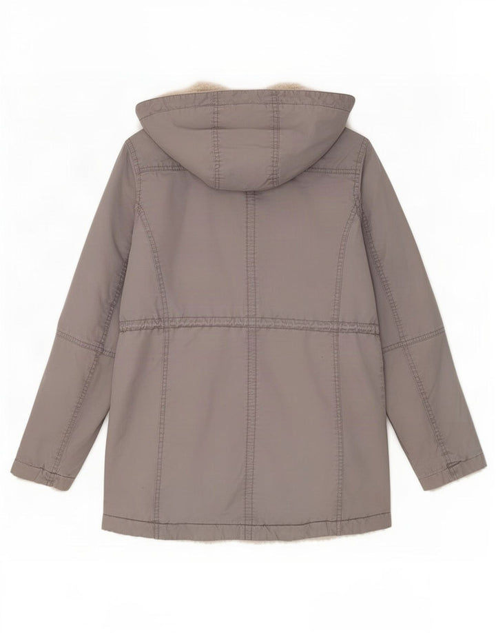 Jaqueta Parka feminina com capuz Gap Reino Unido 10 algodão cinza pequeno