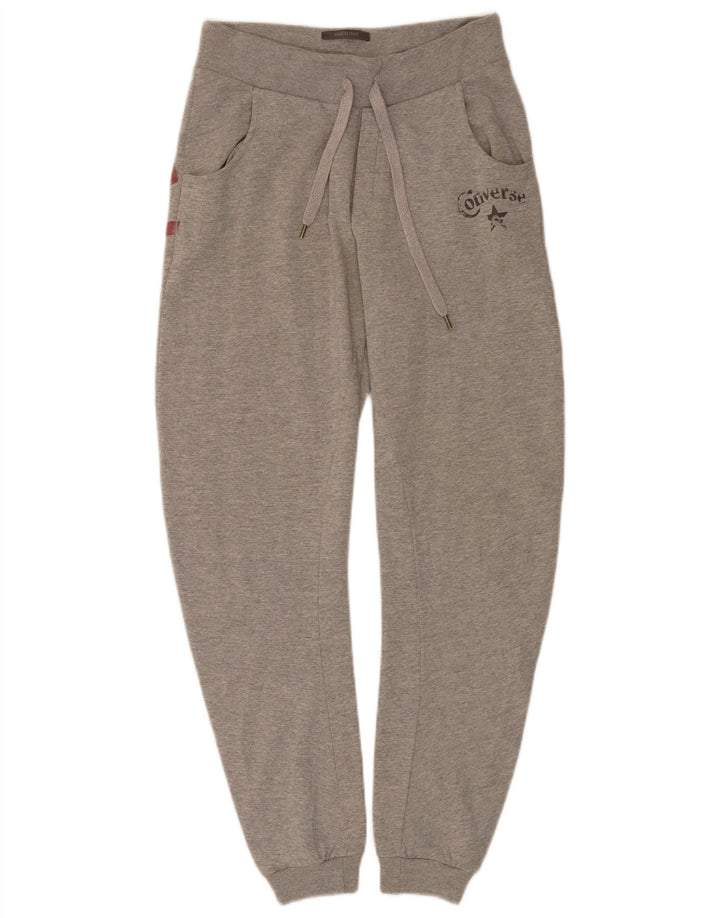 Converse feminino calça de treino gráfico joggers UK 10 pequeno cinza