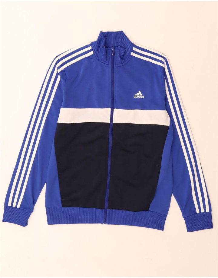 Jaqueta Adidas Meninos Treino Top 13-14 Anos Azul Colorblock Poliéster