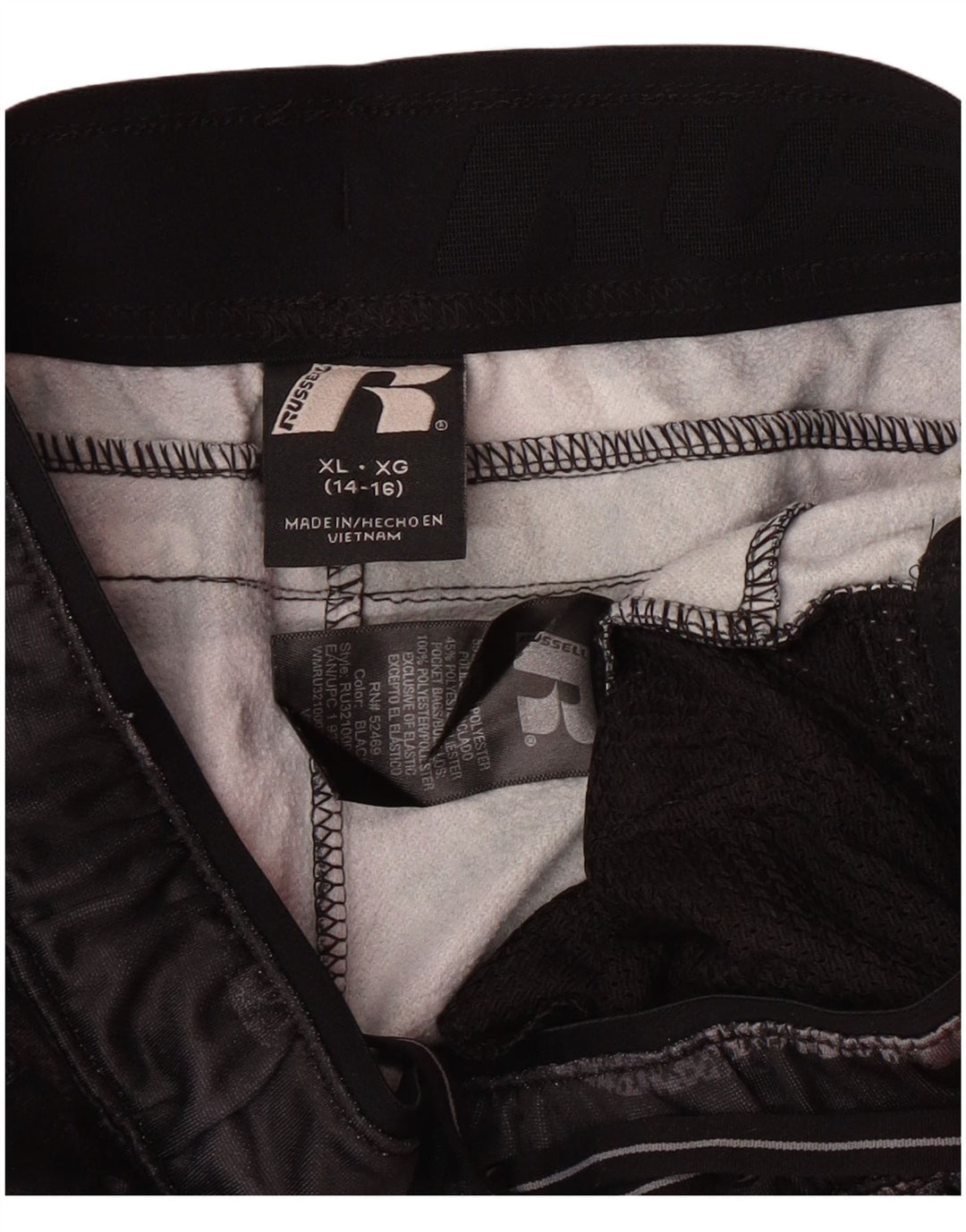 Calça de treino Russell Athletic Boys 12-13 anos XL cinza camuflagem