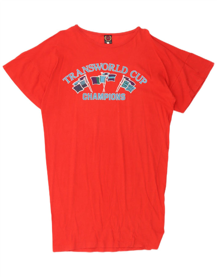 Camiseta feminina vintage grande com estampa gráfica IT 42 algodão vermelho médio