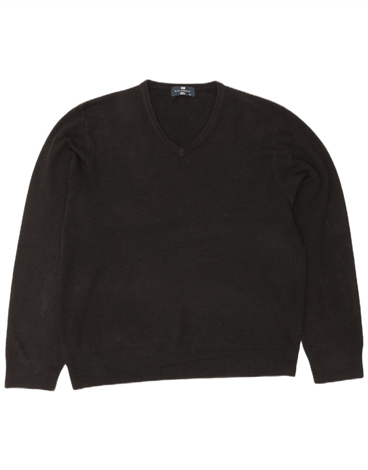 Suéter masculino Marks & Spencer Blue Harbor com decote em V XL preto acrílico