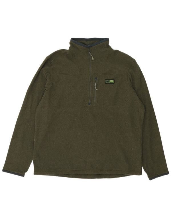 Moletom masculino Rab com zíper e gola XL poliéster verde