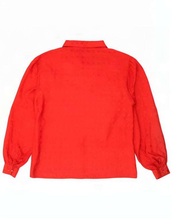 Blusa feminina Primavera Firenze Reino Unido 16 poliéster geométrico vermelho grande