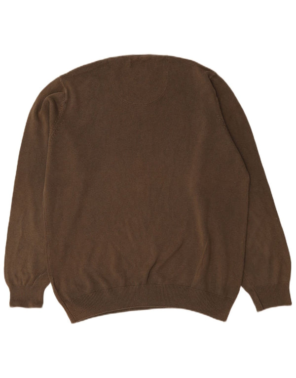 Suéter masculino Marks & Spencer Blue Harbor com gola redonda grande marrom
