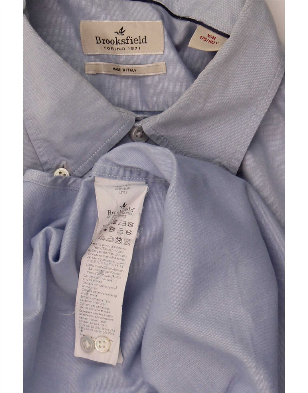 Camisa masculina Brooksfield tamanho 41 grande algodão azul