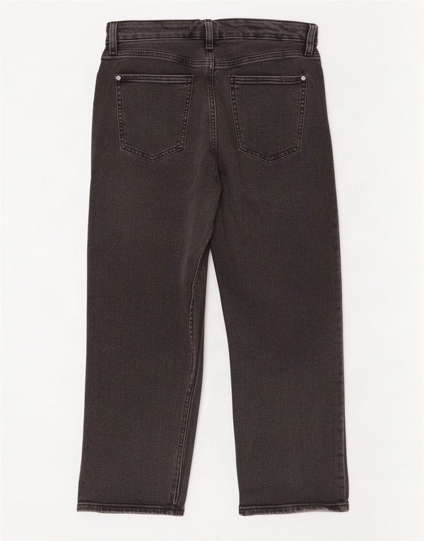 Calça jeans feminina Marks & Spencer UK 12 médio W32 L25 algodão preto