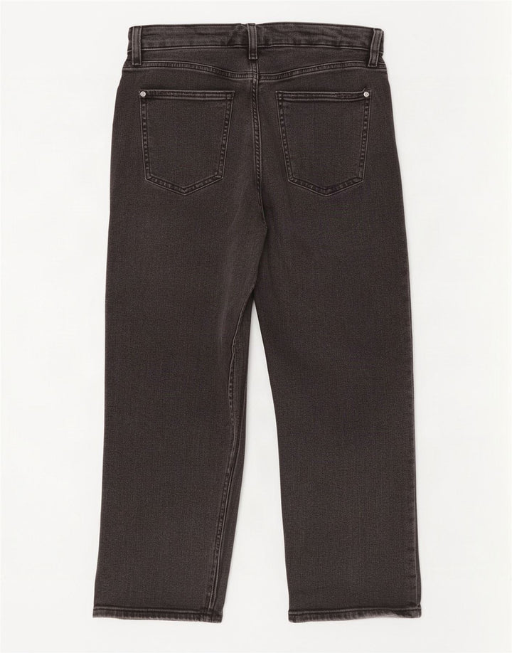 Calça jeans feminina Marks & Spencer UK 12 médio W32 L25 algodão preto