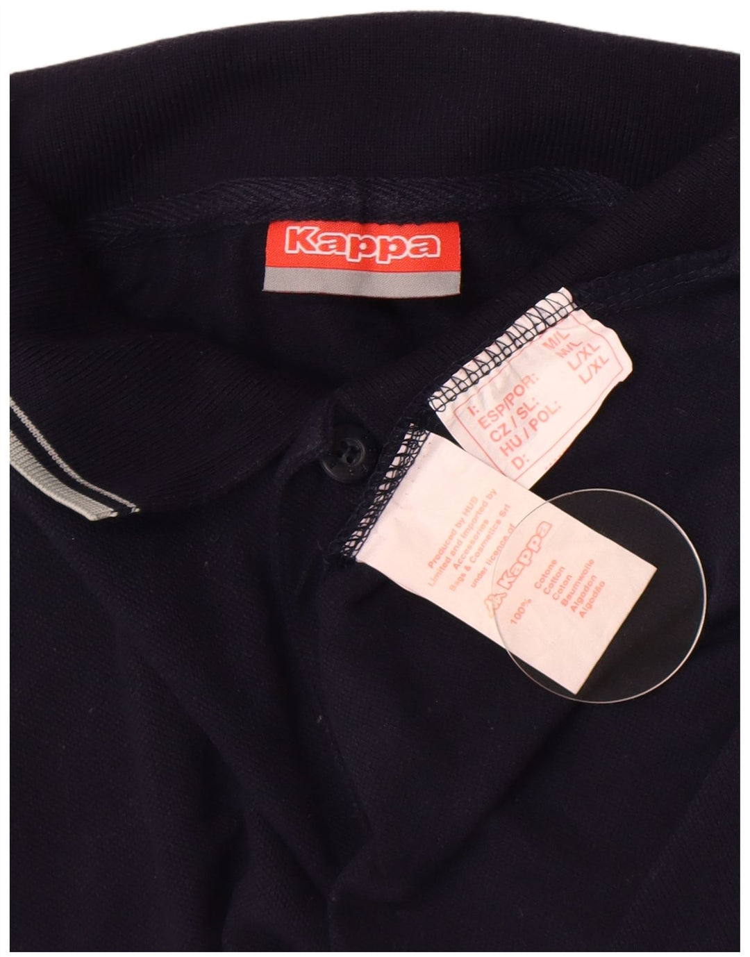 Camisa polo masculina Kappa de algodão azul marinho médio