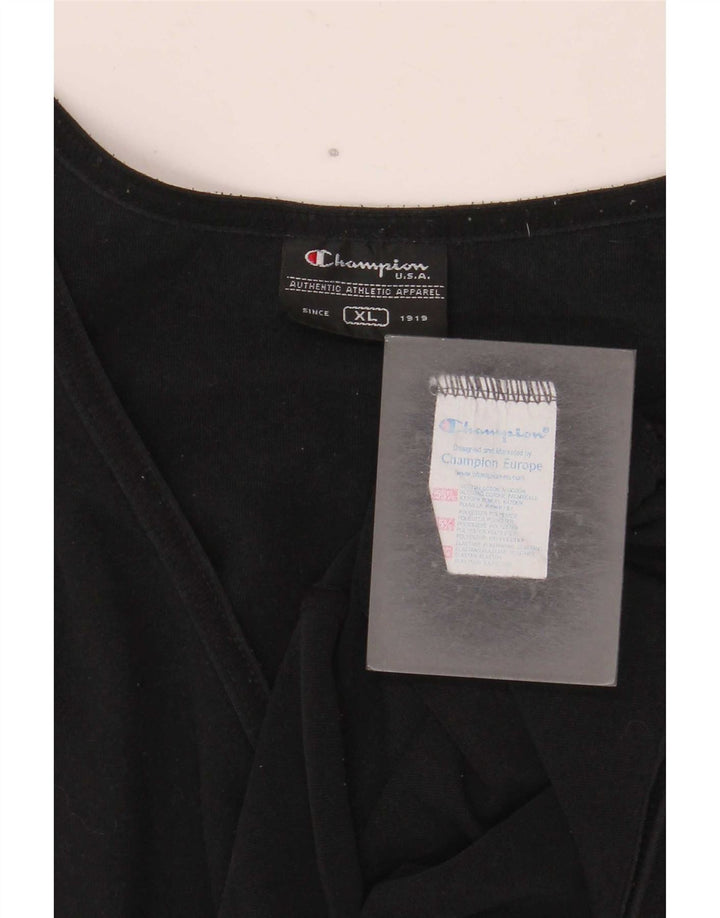 Top feminino Champion de manga comprida UK 18 XL algodão preto