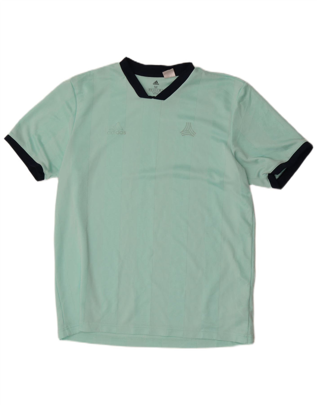 Adidas Masculino Climalite Camiseta Top Médio Turquesa Listrado Poliéster