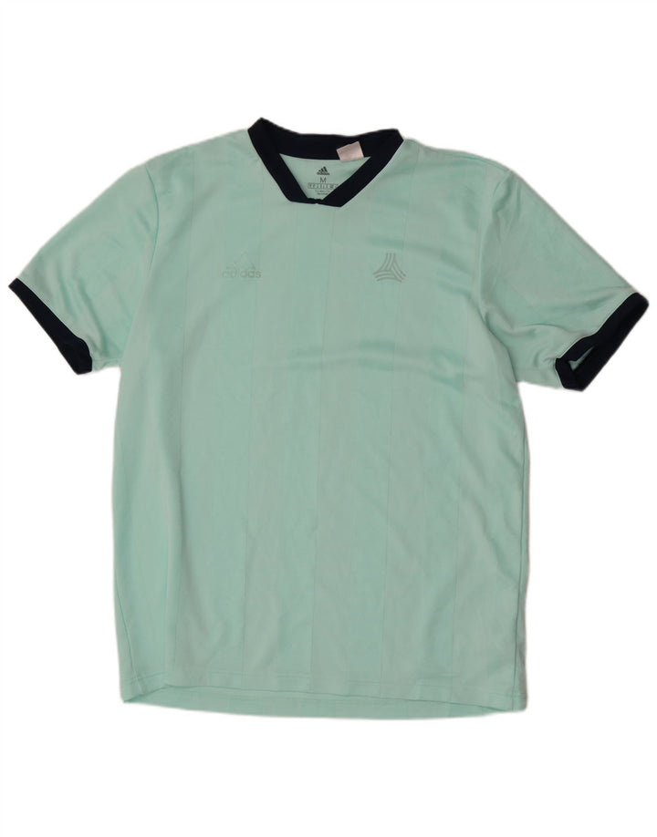 Adidas Masculino Climalite Camiseta Top Médio Turquesa Listrado Poliéster