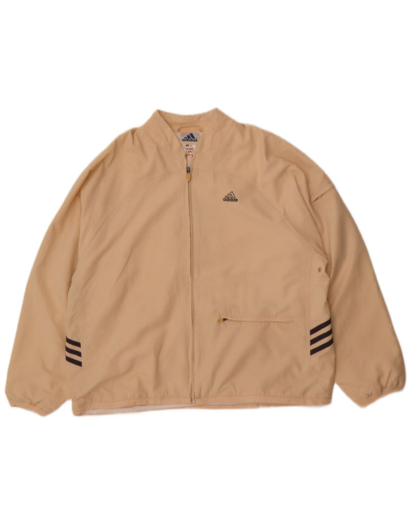 Adidas Womens Oversized Bomber Jacket UK 16 Large  Beige Polyester