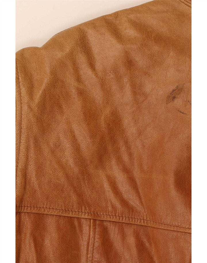 Jaqueta de couro masculina vintage IT 52 XL marrom