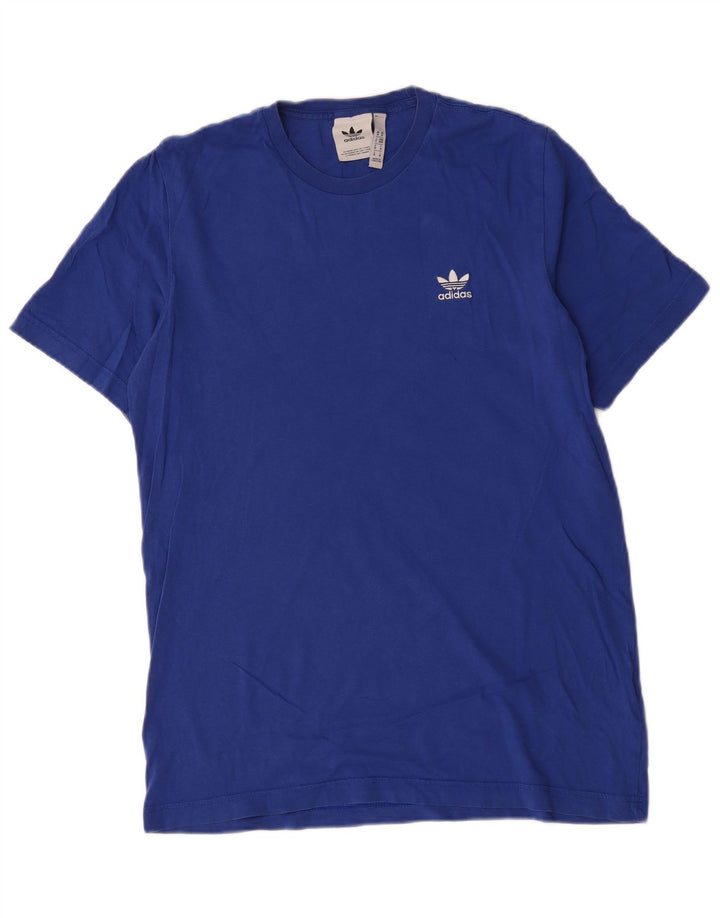 Adidas Mens Camiseta Top Médio Algodão Azul Marinho