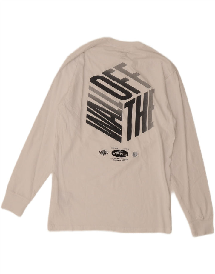 Vans Masculino Classic Fit Graphic Top Manga Longa Médio Algodão Branco