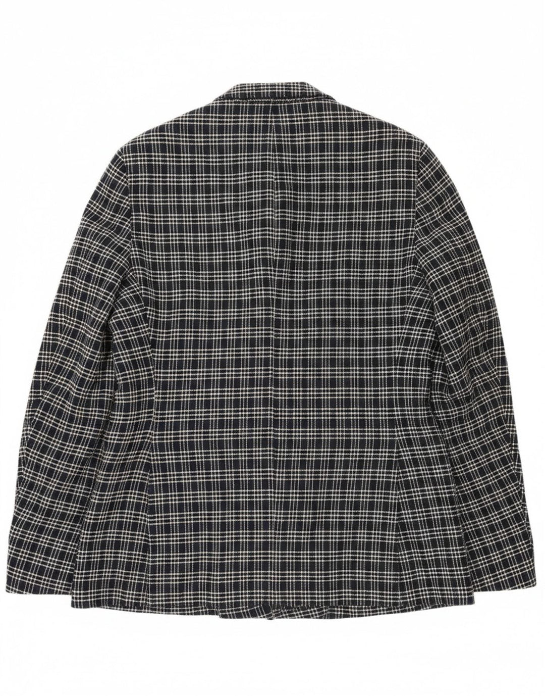 Jaqueta blazer masculina Manuel Ritz com peito duplo IT 48 xadrez azul marinho médio