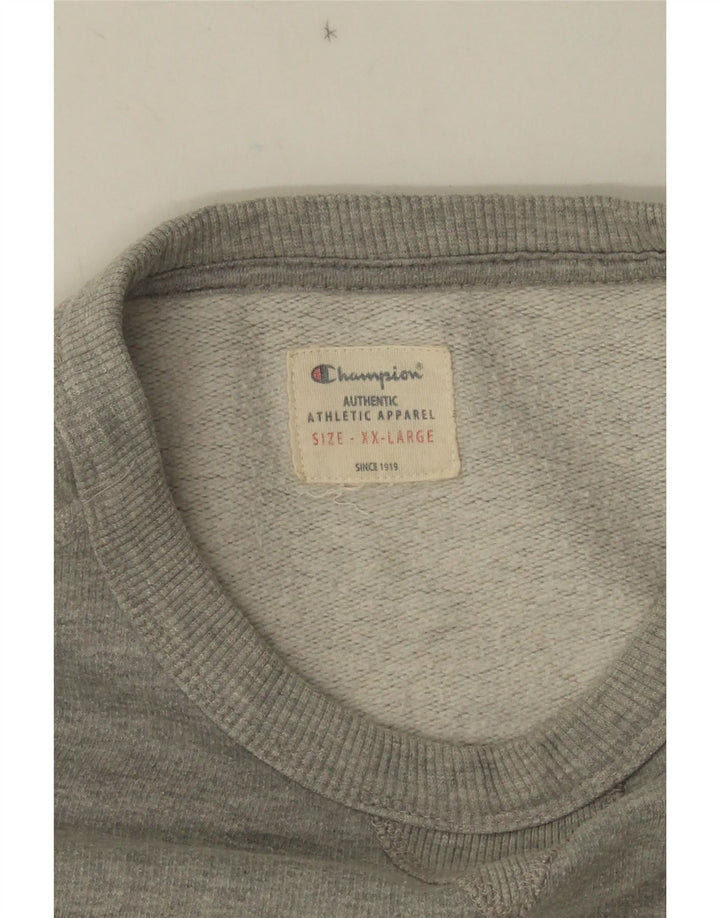 Jumper de moletom gráfico masculino Champion 2XL cinza manchado