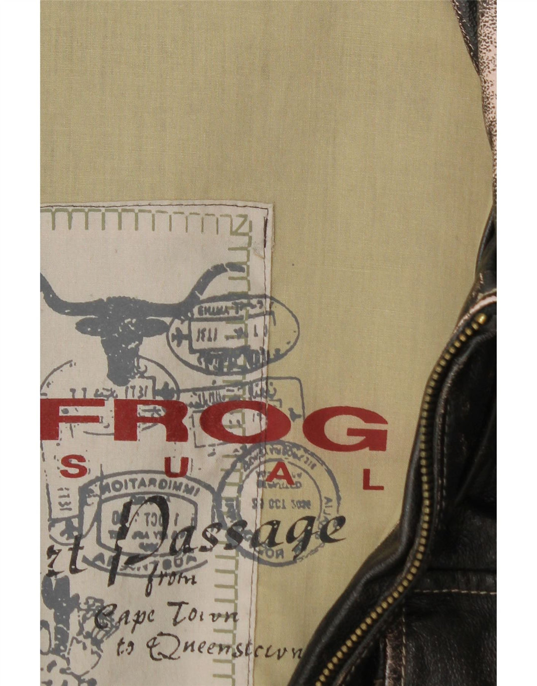 Jaqueta de couro militar feminina Le Frog IT 52 2XL preta