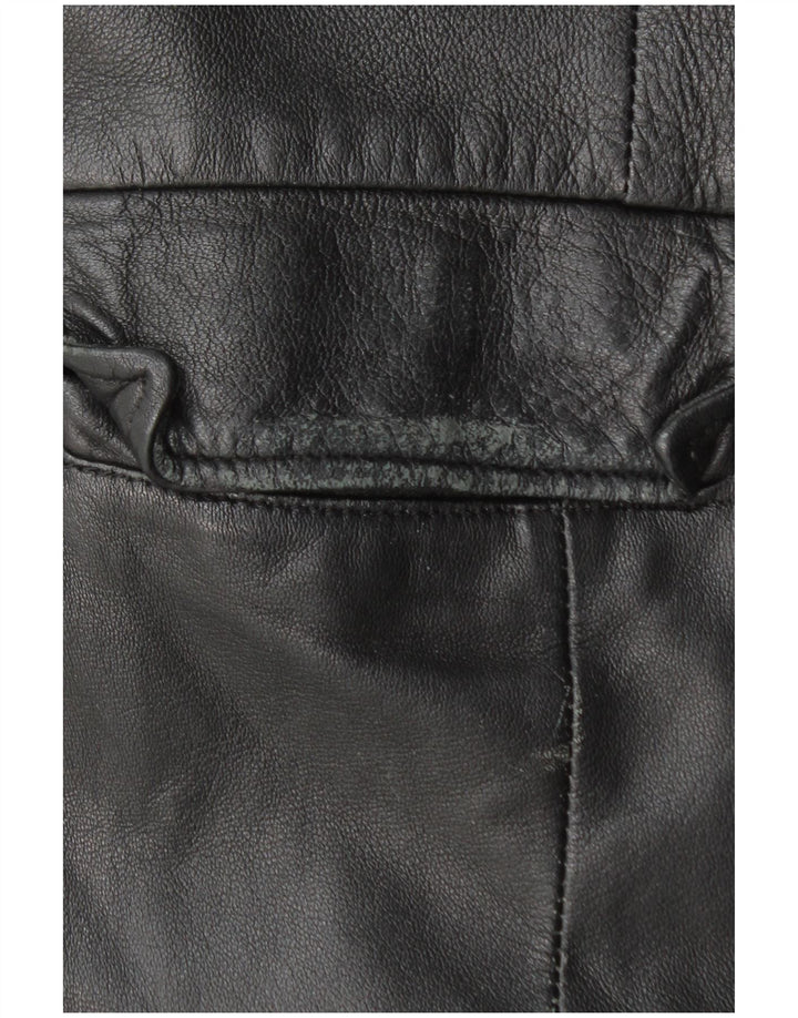 Casaco de couro feminino VINTAGE UK 18 XL couro preto