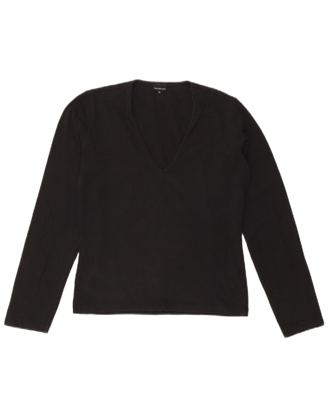 CALVIN KLEIN JEANS Top feminino manga comprida UK 18 XL preto