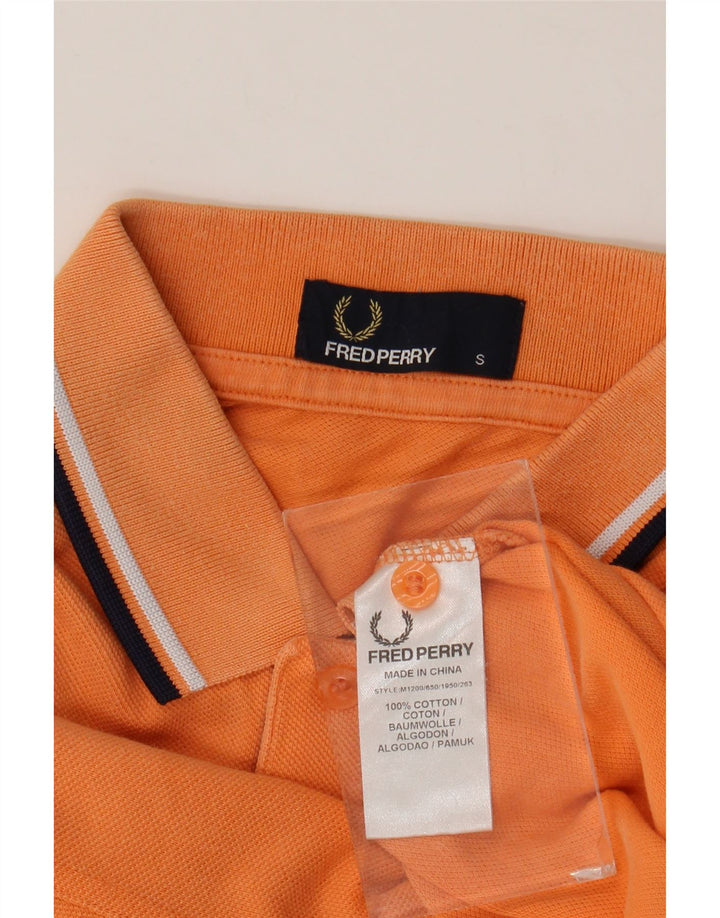 Camisa pólo masculina FRED PERRY pequena laranja algodão