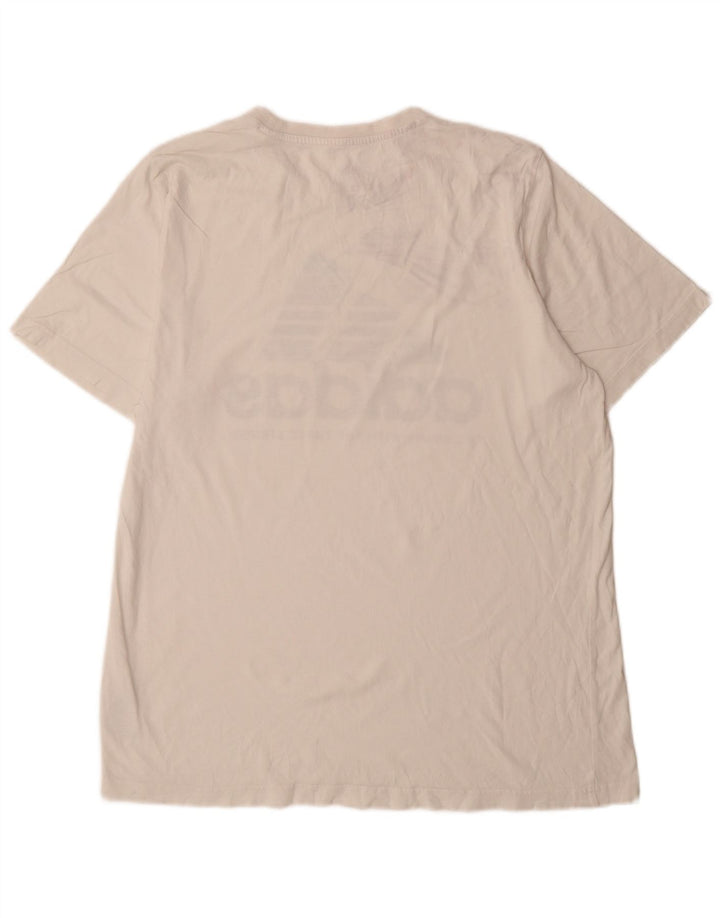 Adidas Mens Graphic T-Shirt Top Grande Algodão Branco