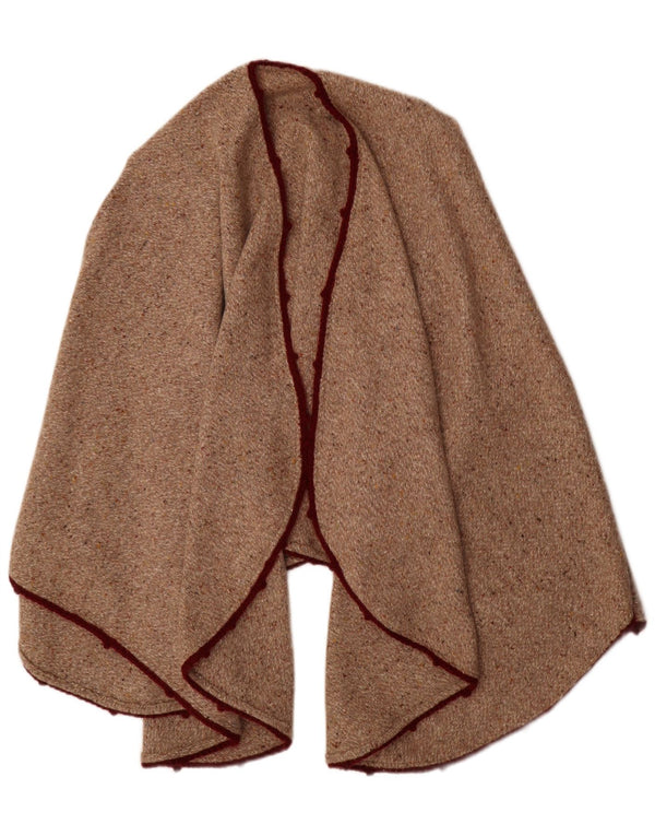 Suéter vintage masculino poncho cardigã tamanho único bege salpicado