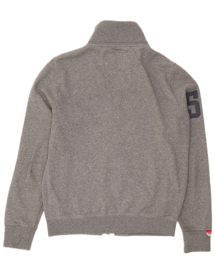 Jaqueta masculina Superdry Graphic Tracksuit Top cinza médio algodão manchado