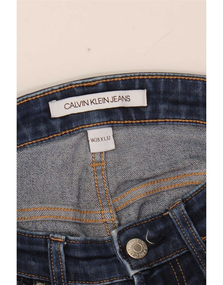 Calvin Klein Masculino Slim Jeans W28 L32 Azul Algodão
