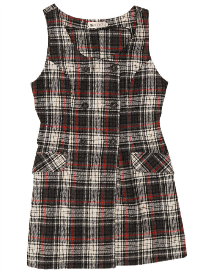 Vestido feminino vintage de ajuste regular IT 42 xadrez cinza médio retrô
