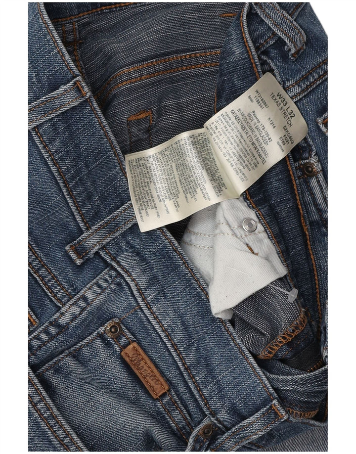 WRANGLER Masculino Texas Stretch Straight Jeans W33 L30 Azul Algodão