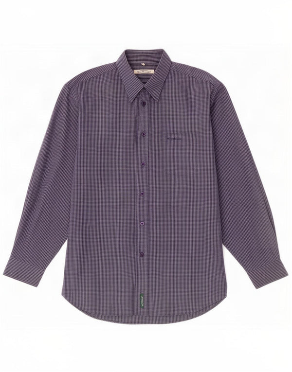 Camisa masculina Ben Sherman 4XL xadrez azul marinho